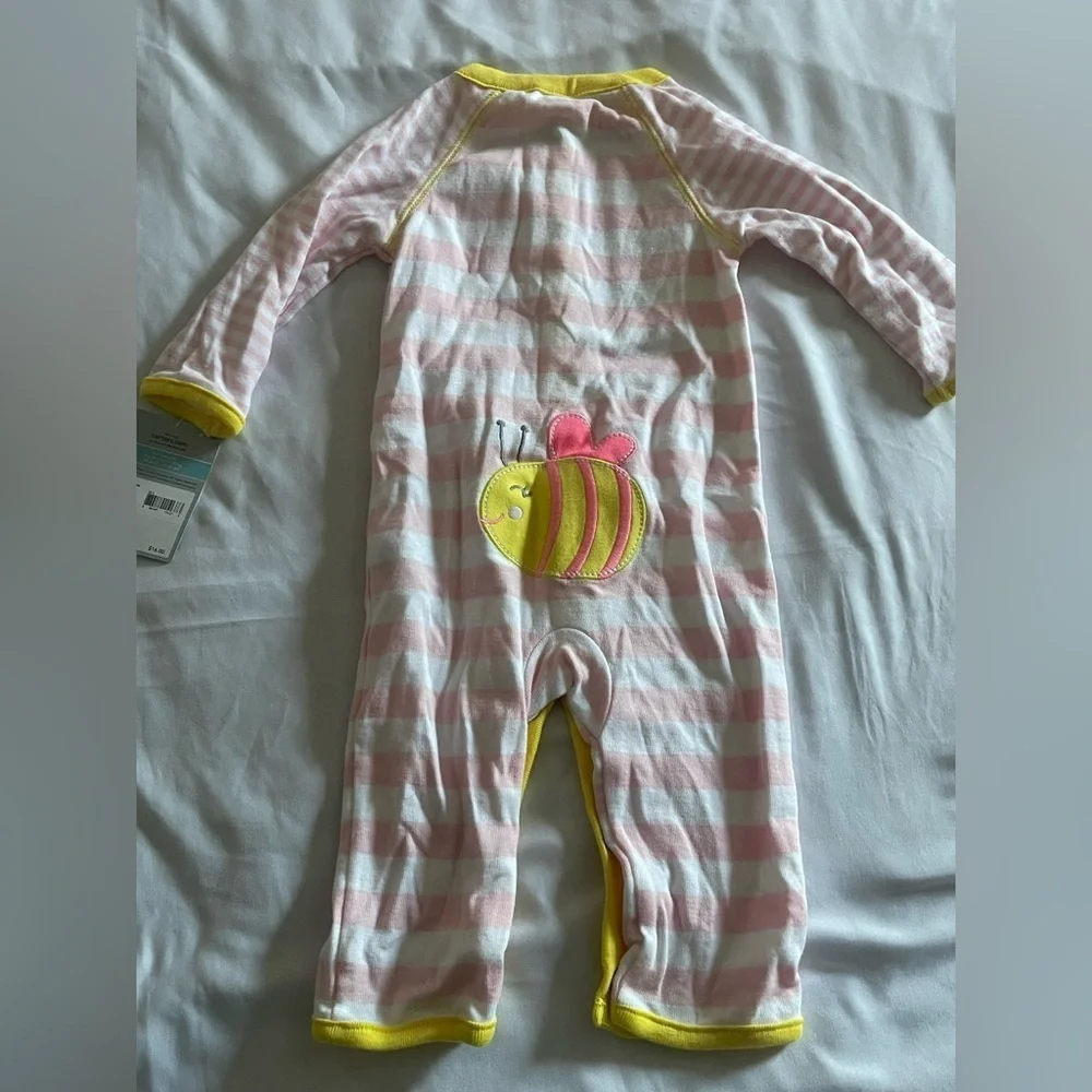 Carter's Pink and Yellow Striped Baby Sleeper 6 Months